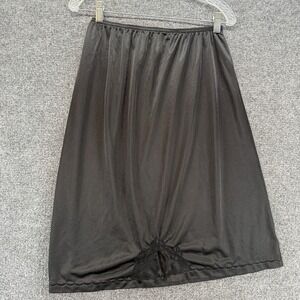 Heavenly Secrets Slip Skirt Womens L Black Elastic Waist Pull On Under Layering